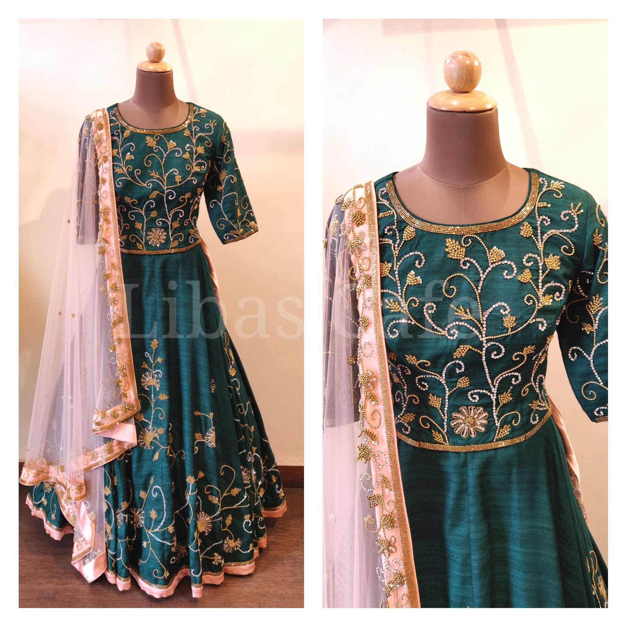 Bottle Green Bridal Lehenga